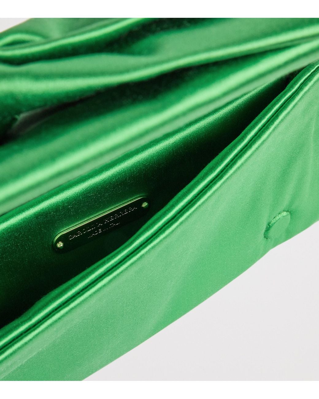 Carolina Herrera Green Satin Bow Karlita Clutch Bag