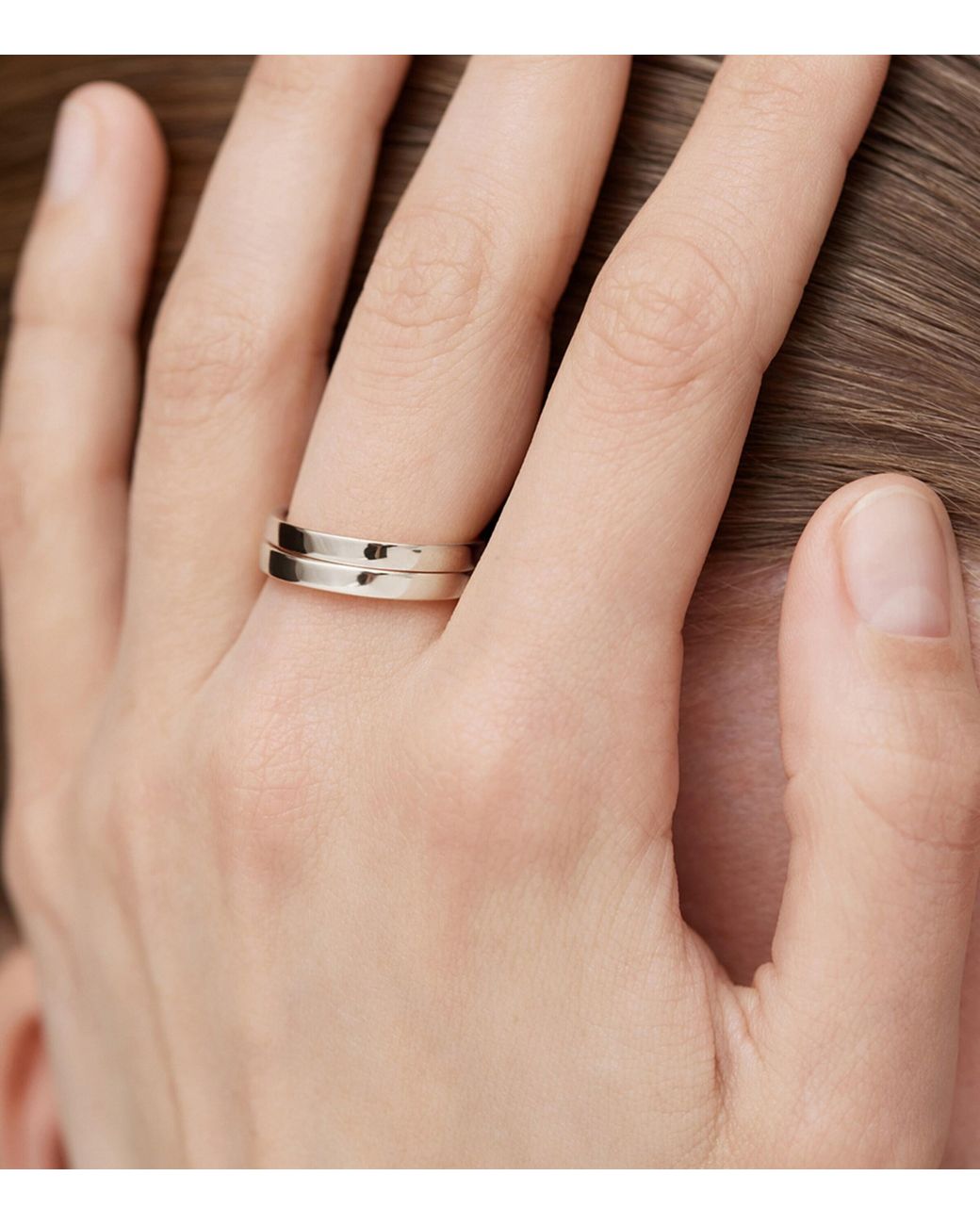 Monica Vinader White Sterling Essential Stacking Ring