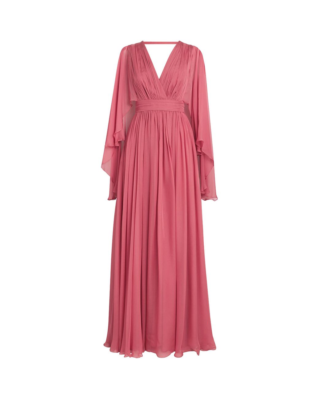 sachin and babi light blue dress Zuhair Murad Chiffon Cape-Sleeve Maxi Dress in Pink