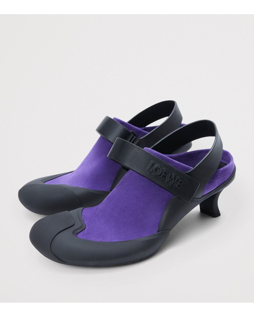 Loewe Blue Leather Dive Slingback Mules 45
