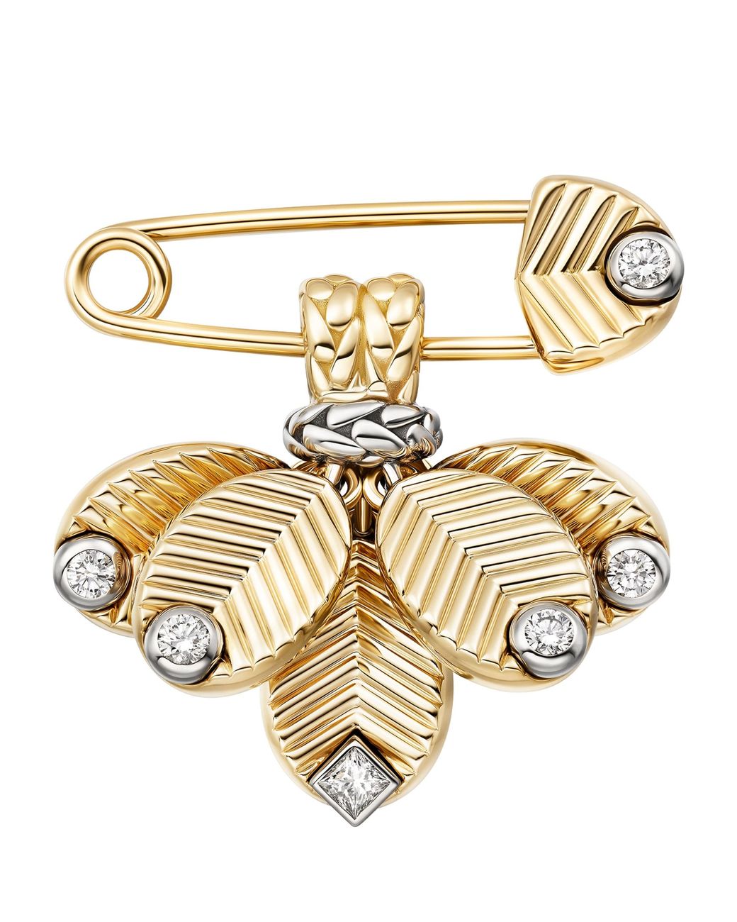 Cartier Metallic And Diamond Grain De Café Brooch