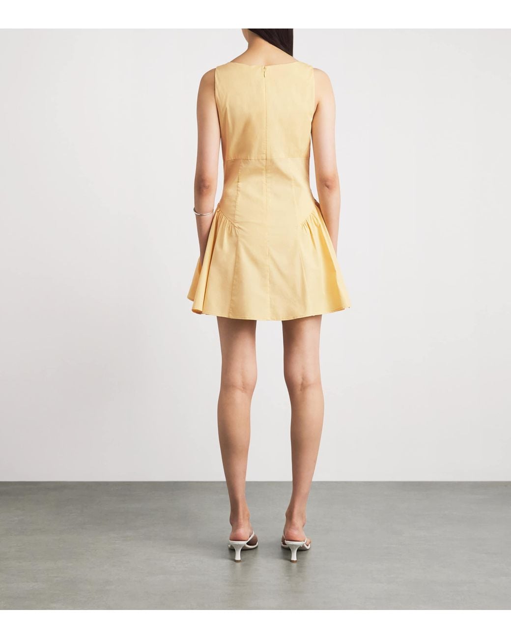 Staud Yellow Cotton Poplin Gwen Mini Dress