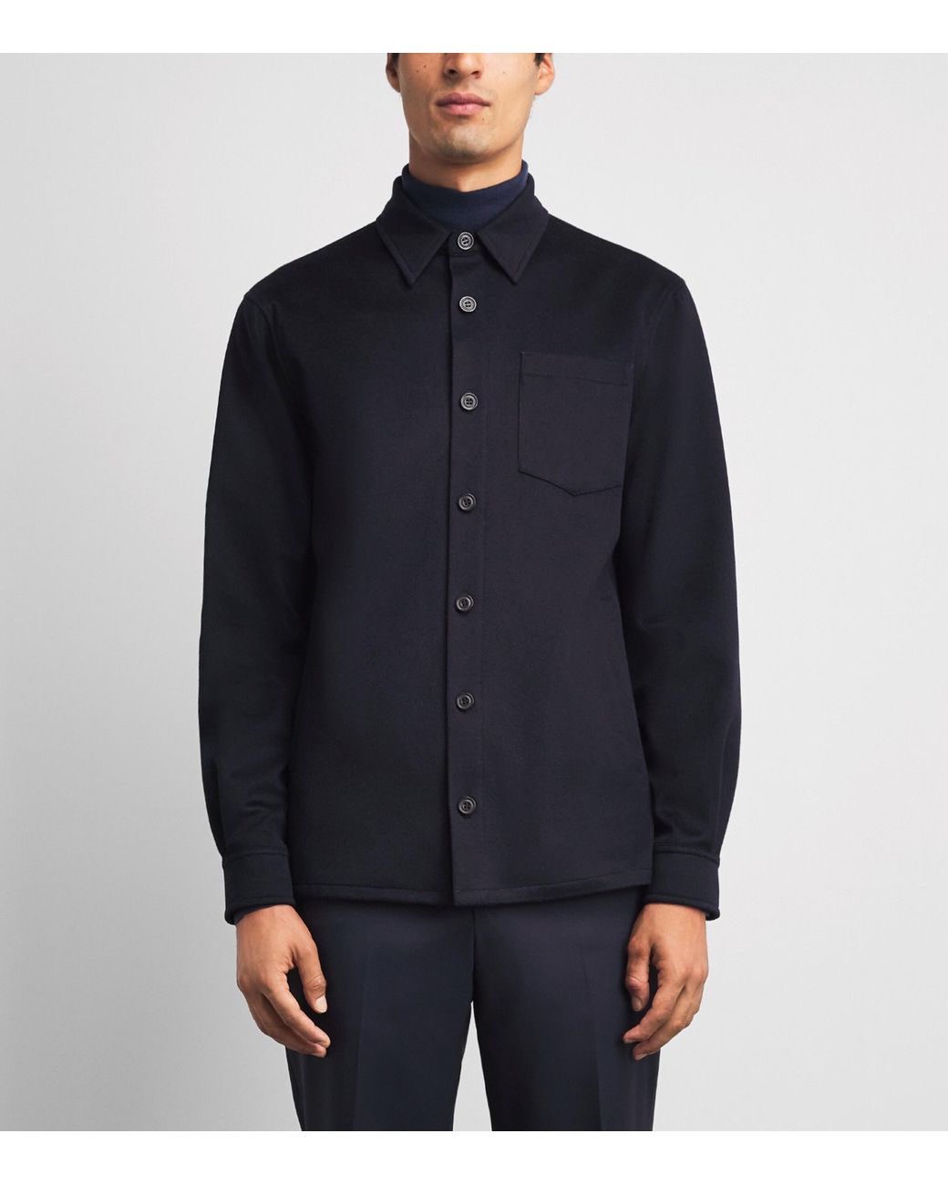 Paul & Shark Blue Cashmere Overshirt for men