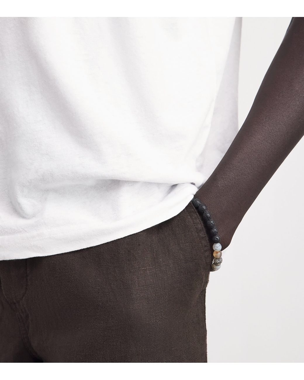 Frescobol Carioca White Cotton-Linen Dinis T-Shirt for men