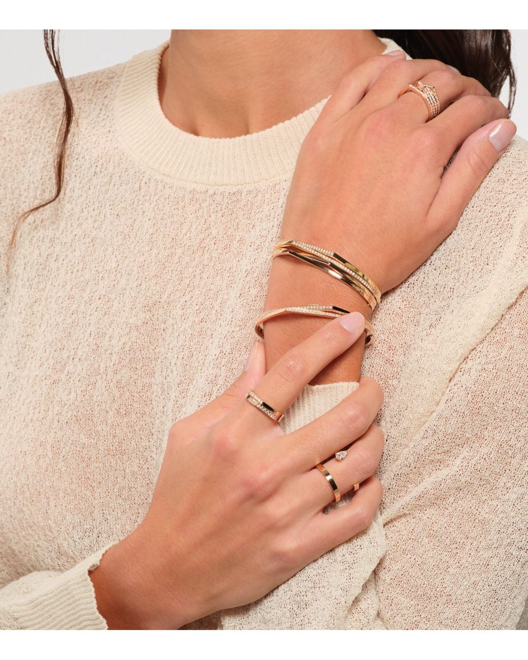 Repossi Natural And Diamond Serti Sur Vide Ring