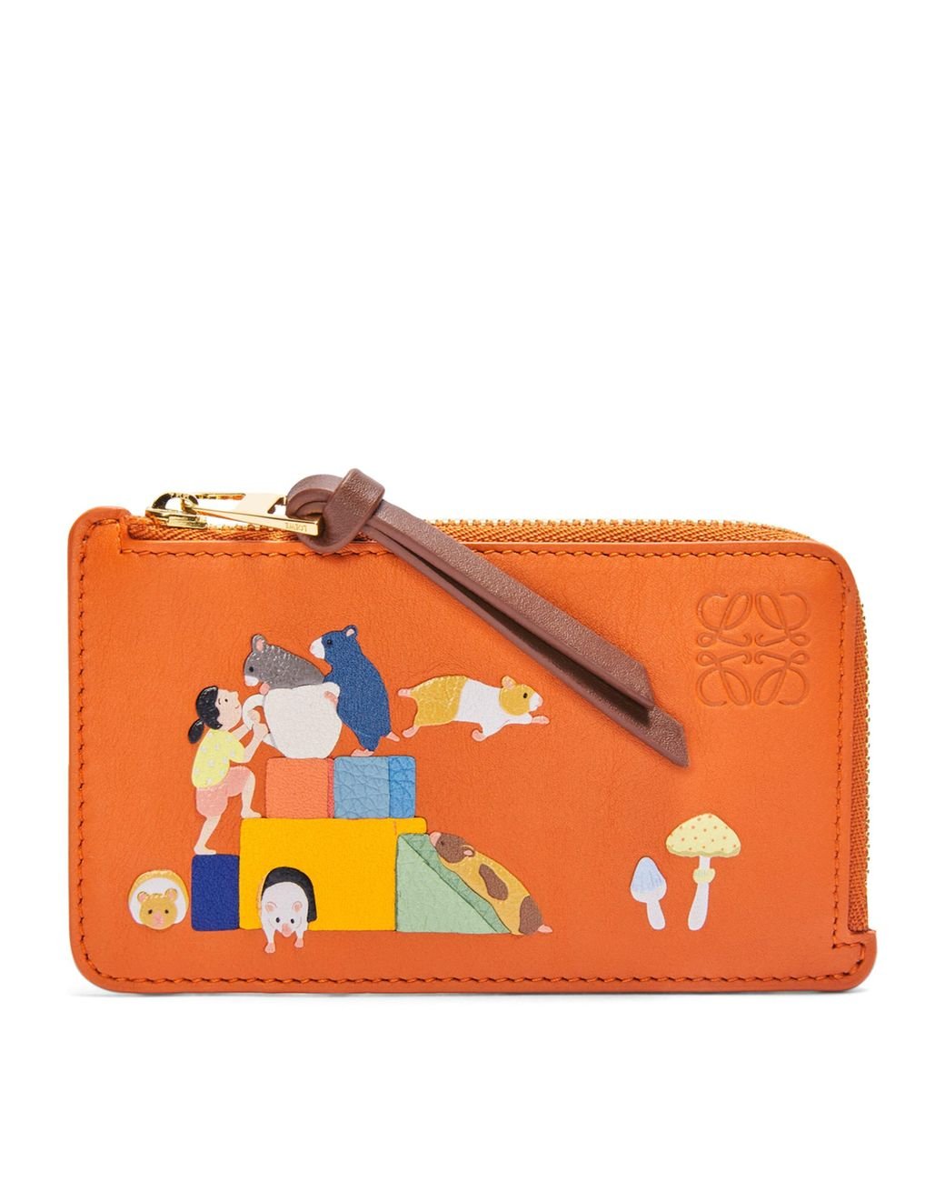 Loewe X Suna Fujita Leather Hamster Card Holder in Orange | Lyst