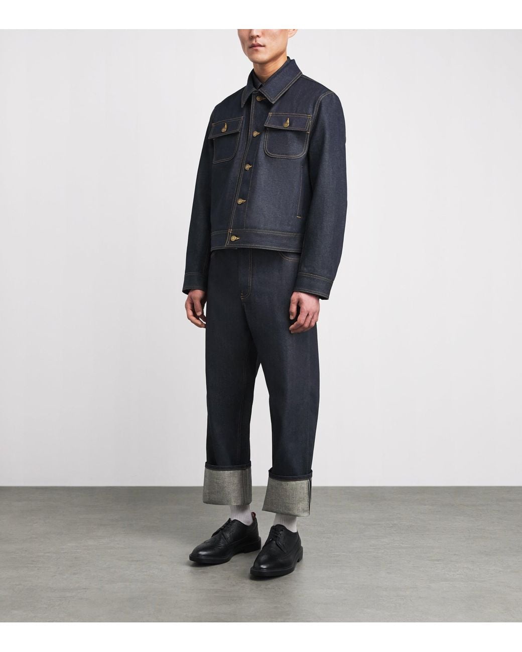 Thom Browne Blue Selvedge Denim Straight Jeans for men