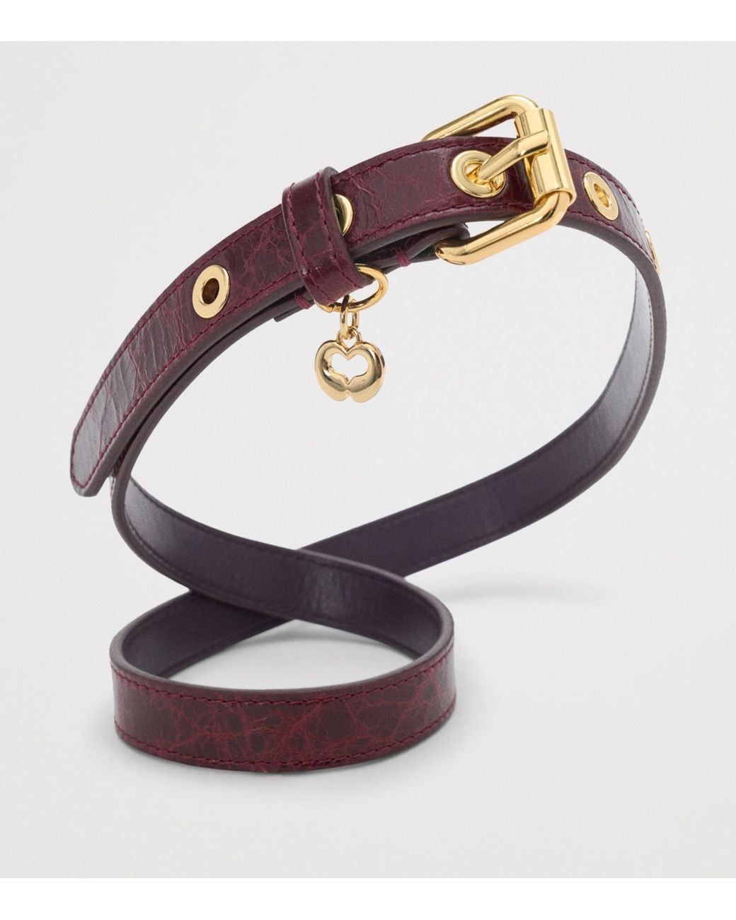 Maje White Leather Eyelet Slim Belt
