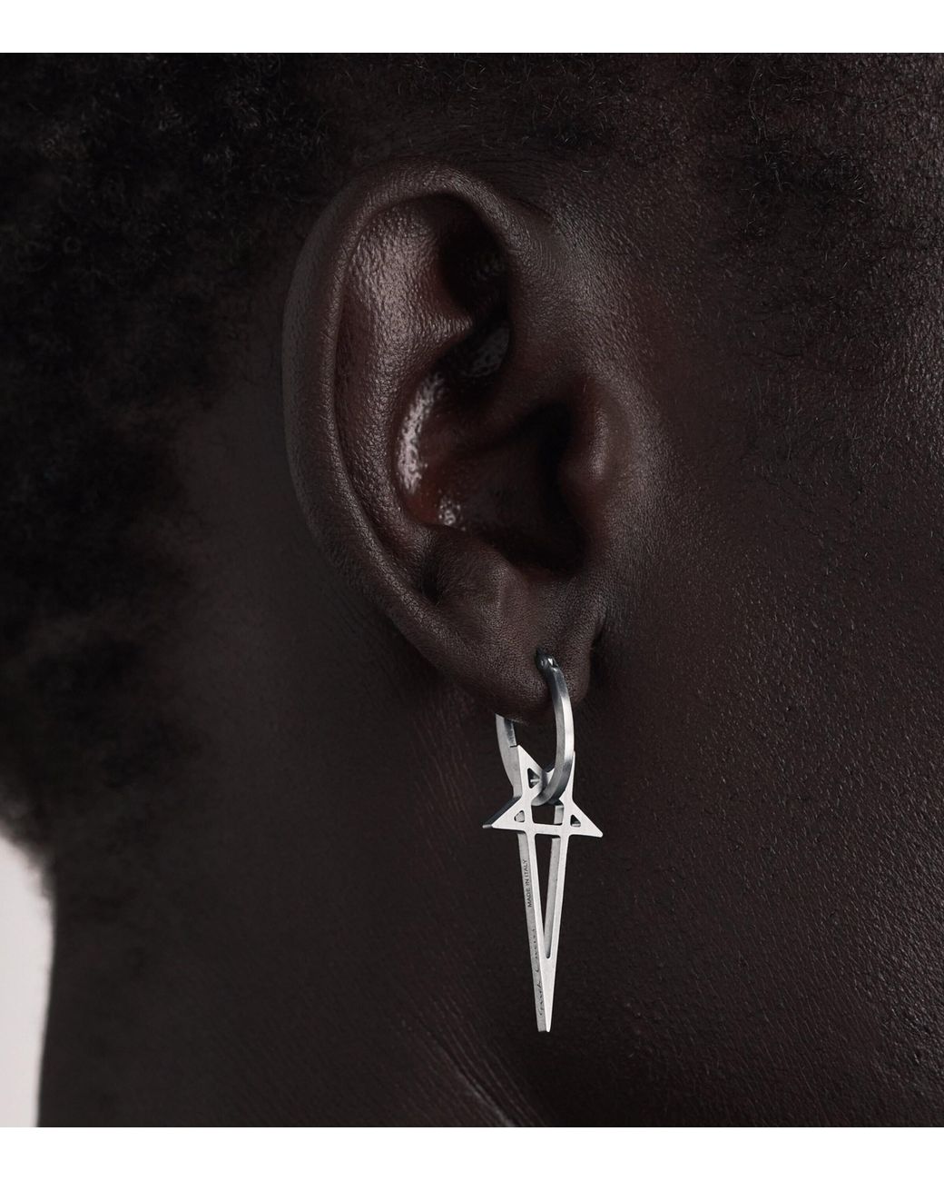 Rick Owens Natural Pentagram Single Earring for men