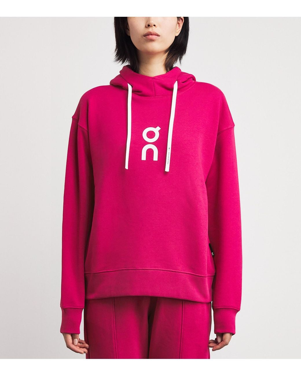 On Shoes Red Organic Cott-Blend Club Hoodie