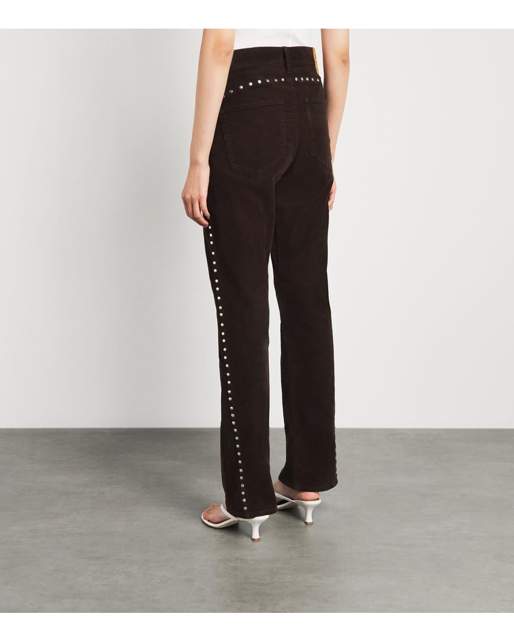 Polo Ralph Lauren Black Corduroy Studded Straight Trousers