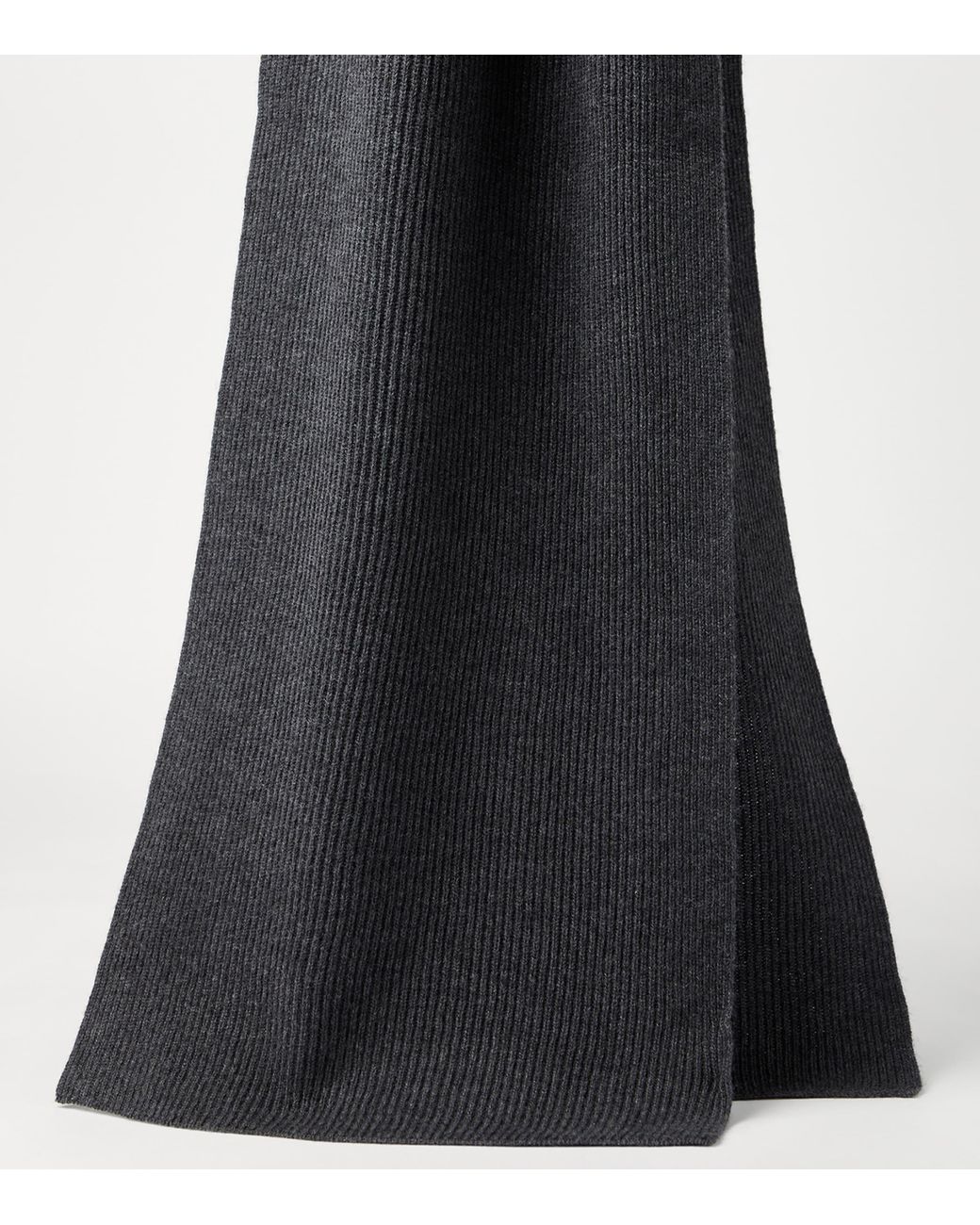Brunello Cucinelli Cashmere English Rib Scarf in Black | Lyst UK