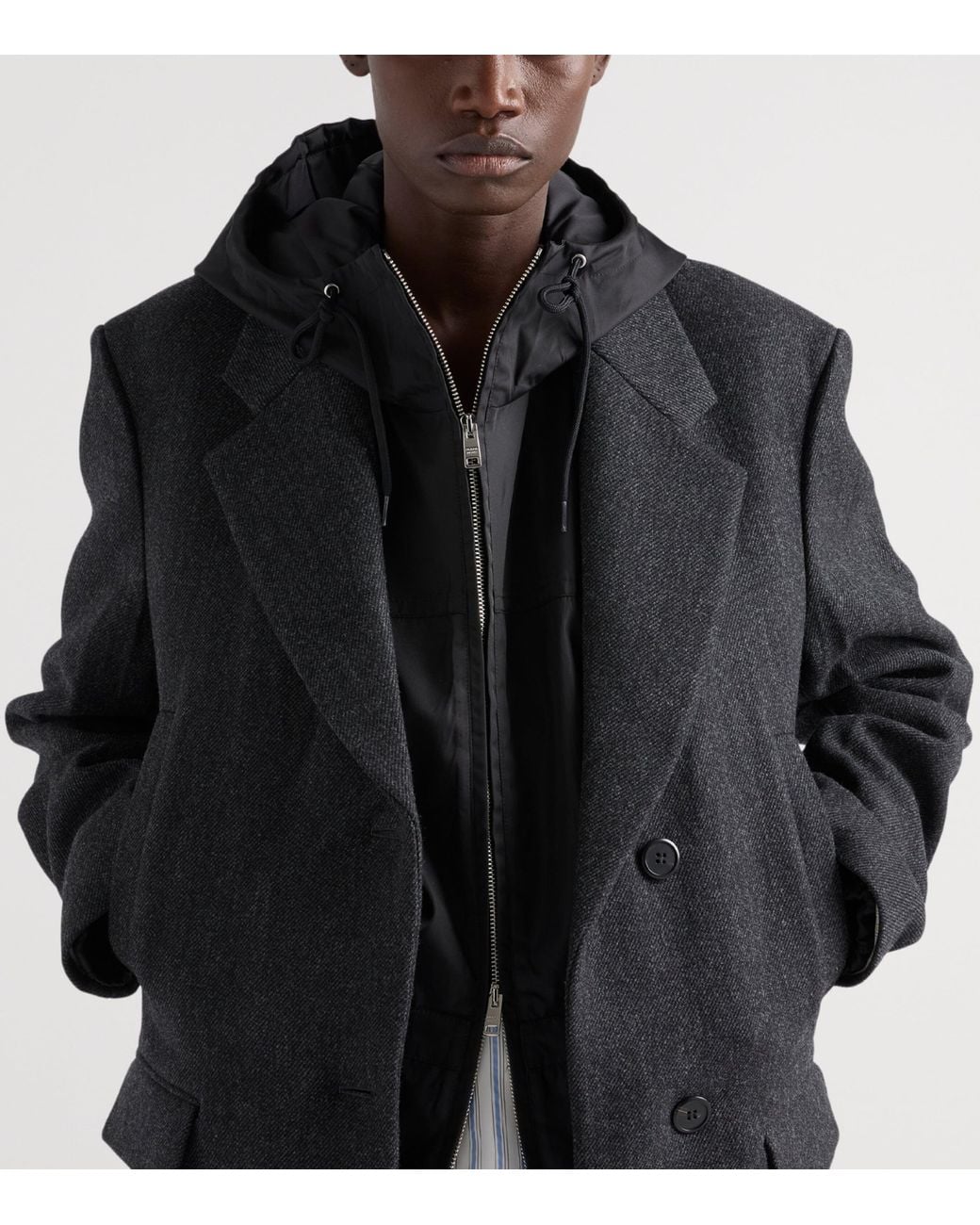 Prada Black Re-Nylon Longline Rain Jacket