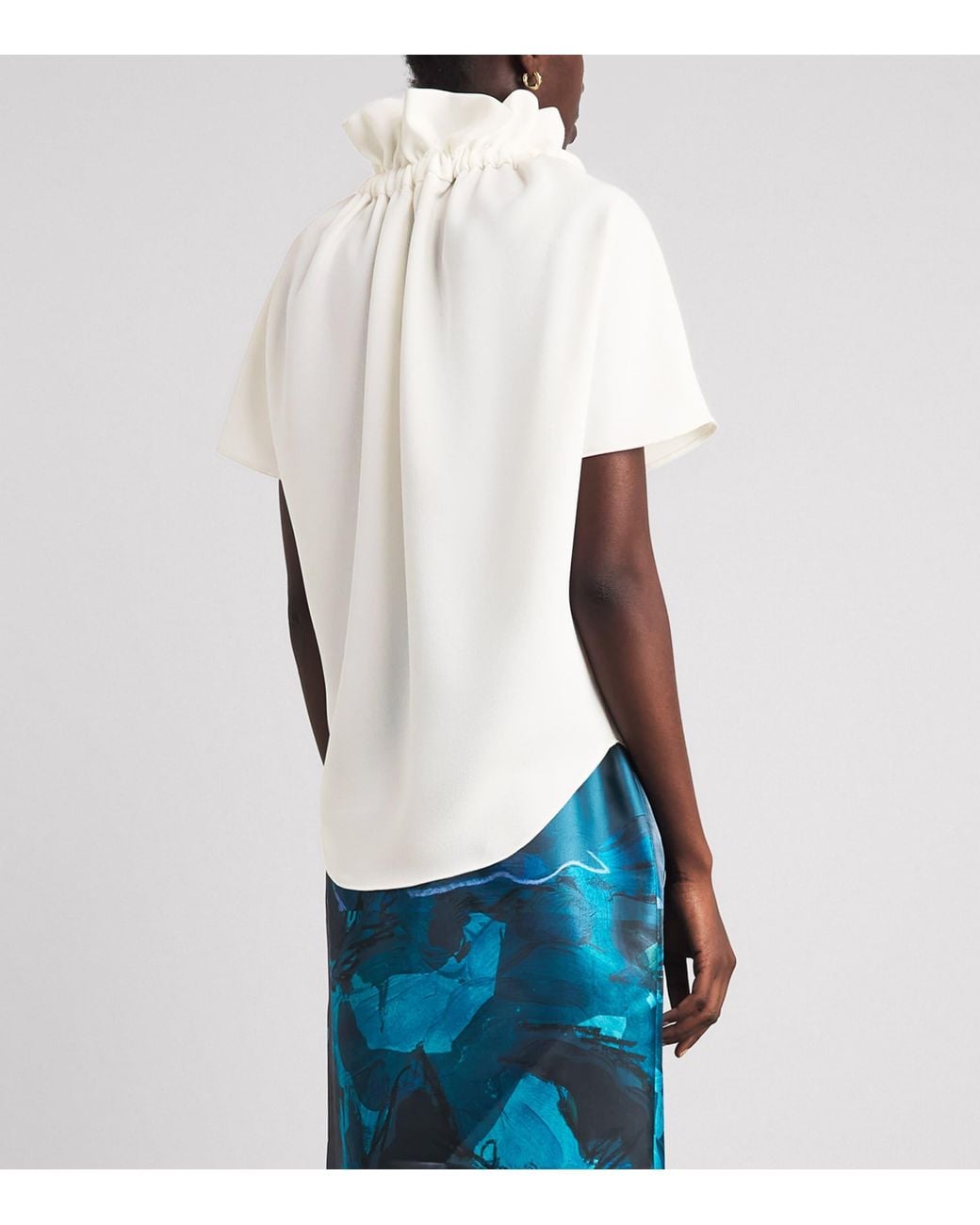 Edeline Lee White Ruff Blouse