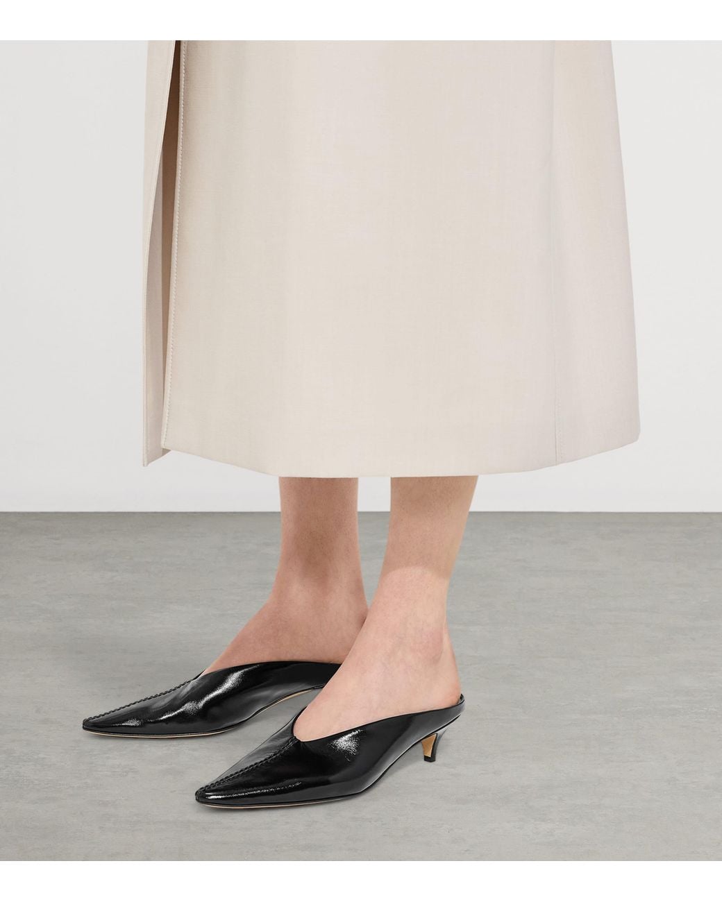 Bottega Veneta Black Lambskin Vesta Heeled Mules 40