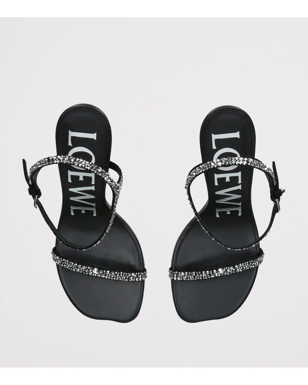 Loewe Metallic Suede Embellished Toy Heeled Sandals 90