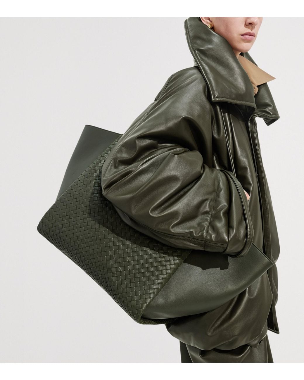 Bottega Veneta Green Large Nappa Leather Corso Shoulder Bag