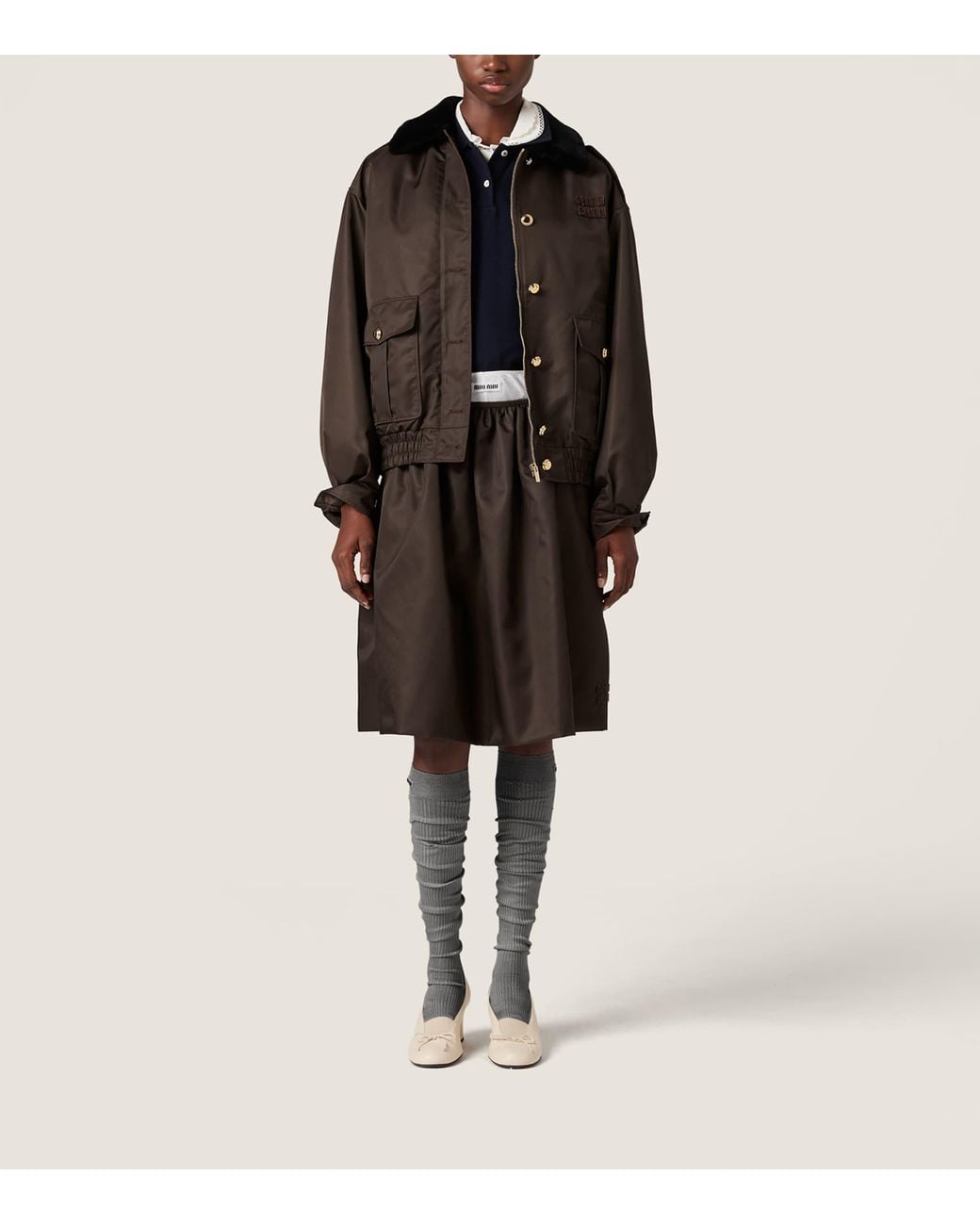 Miu Miu Black Technical Gazar Bomber Jacket