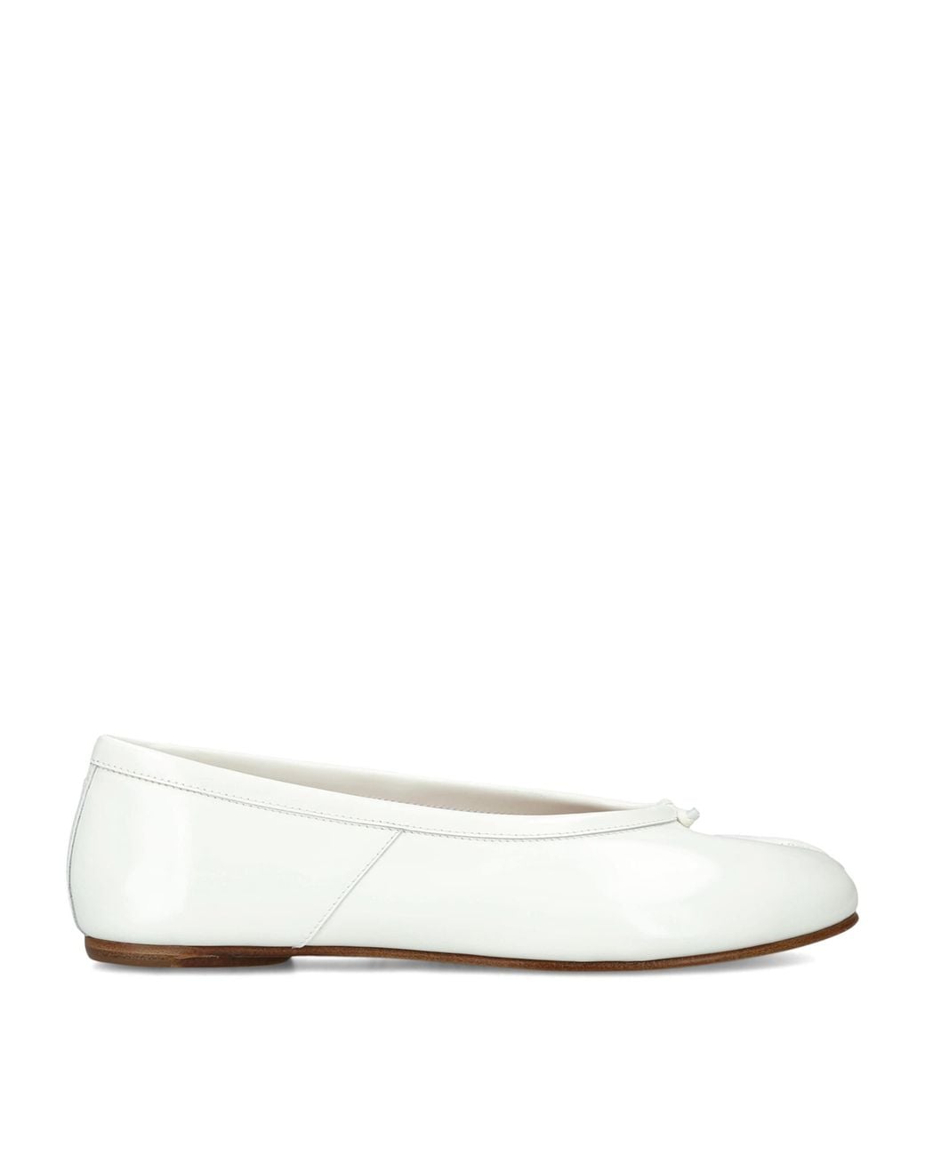 Maison Margiela White Leather Tabi Ballet Flats