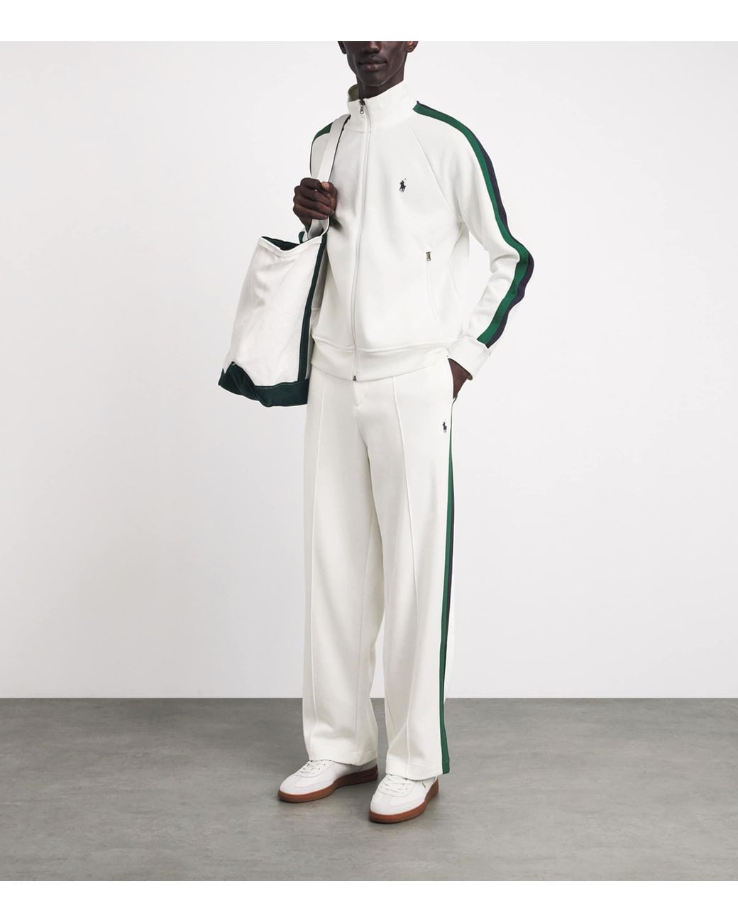 Polo Ralph Lauren White Stripe Open-Cuff Sweatpants for men