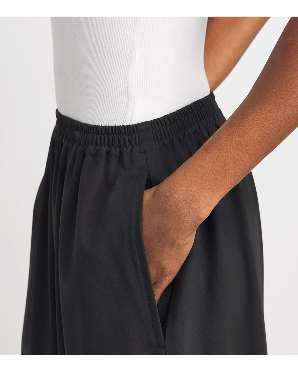 Eskandar Black Stretch-Wool Japanese Trousers