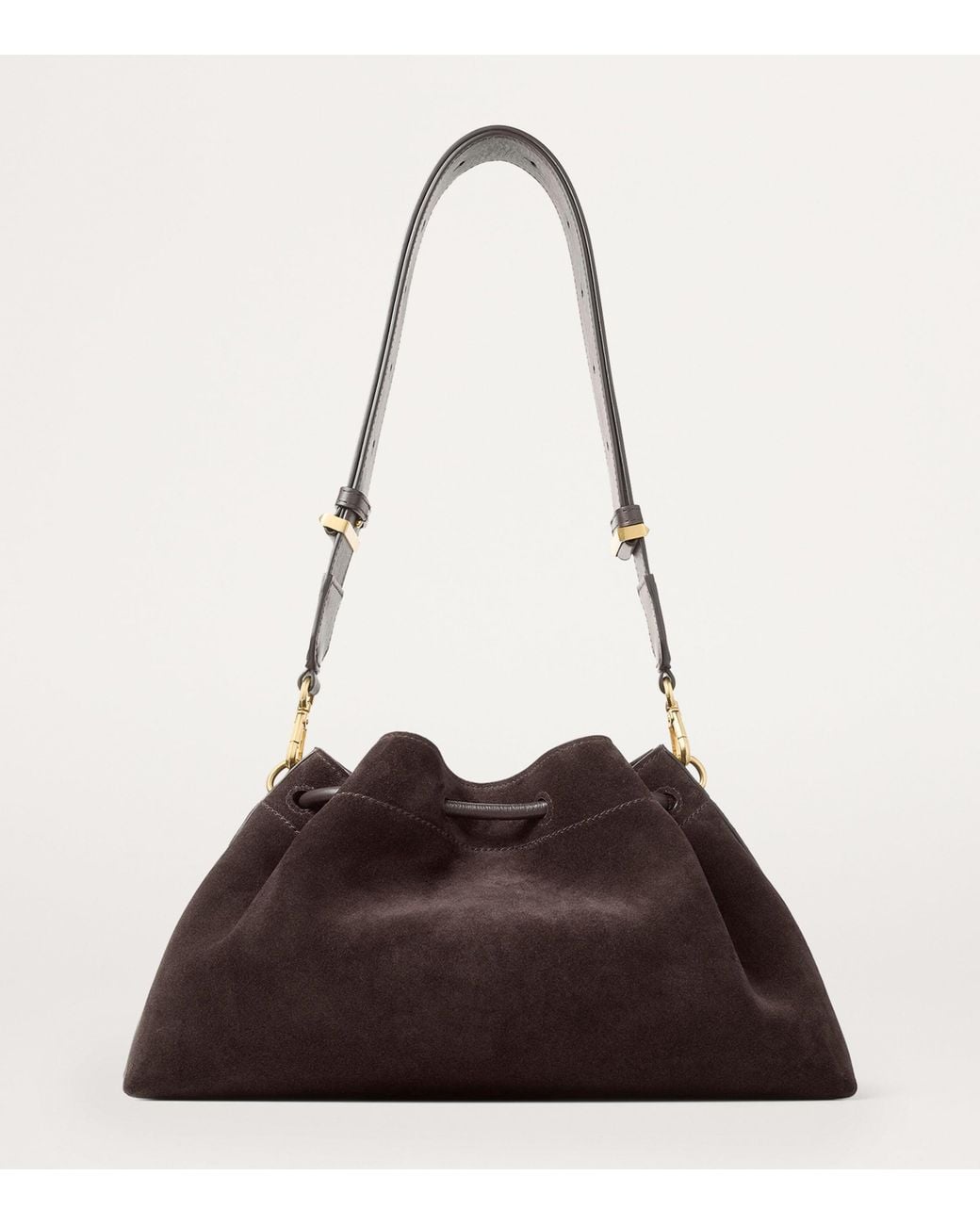 Jimmy Choo Brown Medium Cinch Suede Shoulder Bag