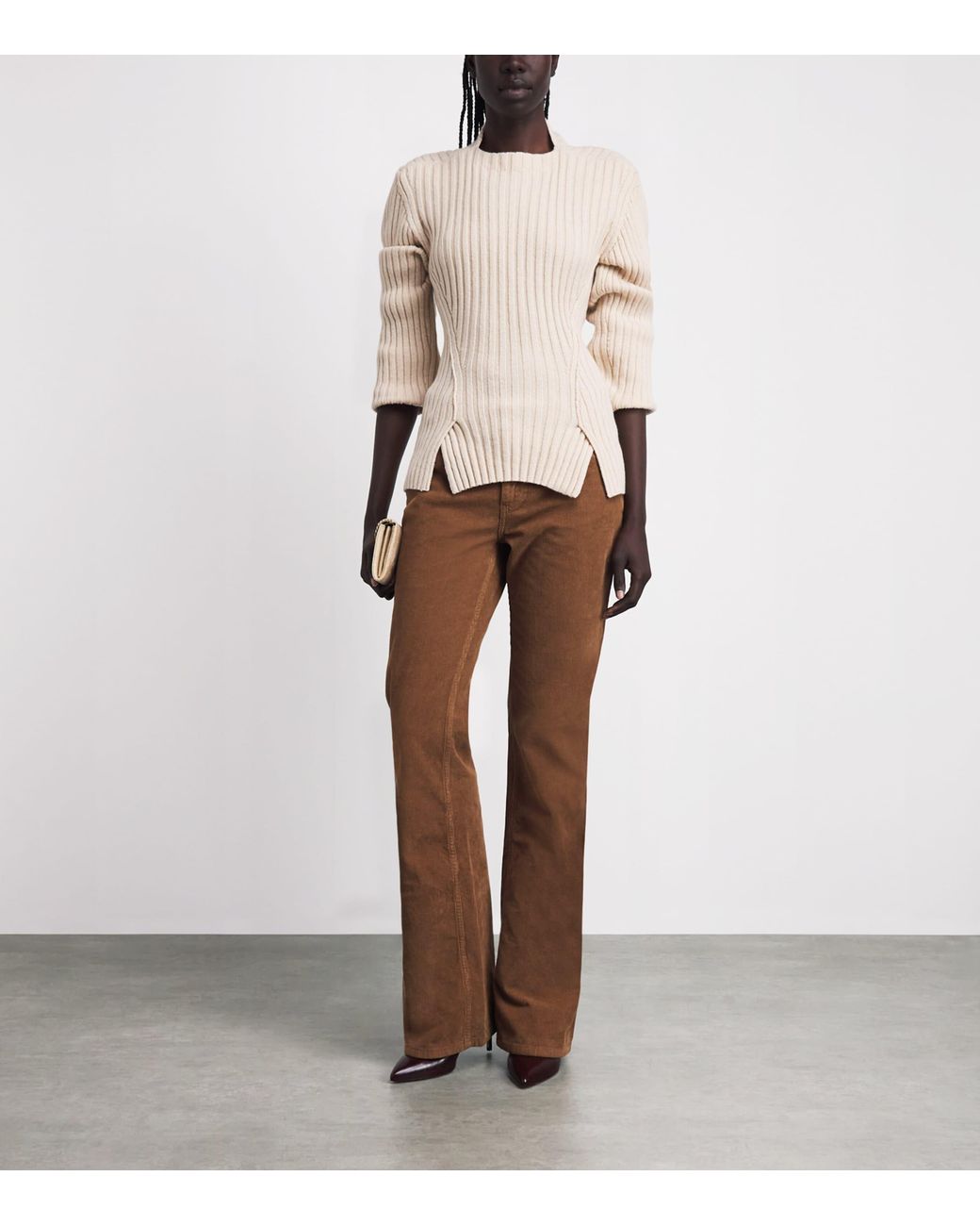 Stella McCartney Brown Corduroy Flared Trousers