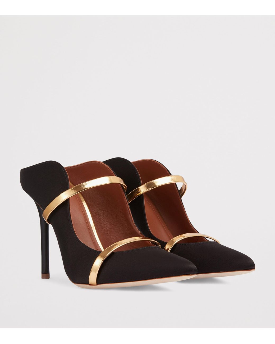 Malone Souliers Black Satin Maureen Mules 100
