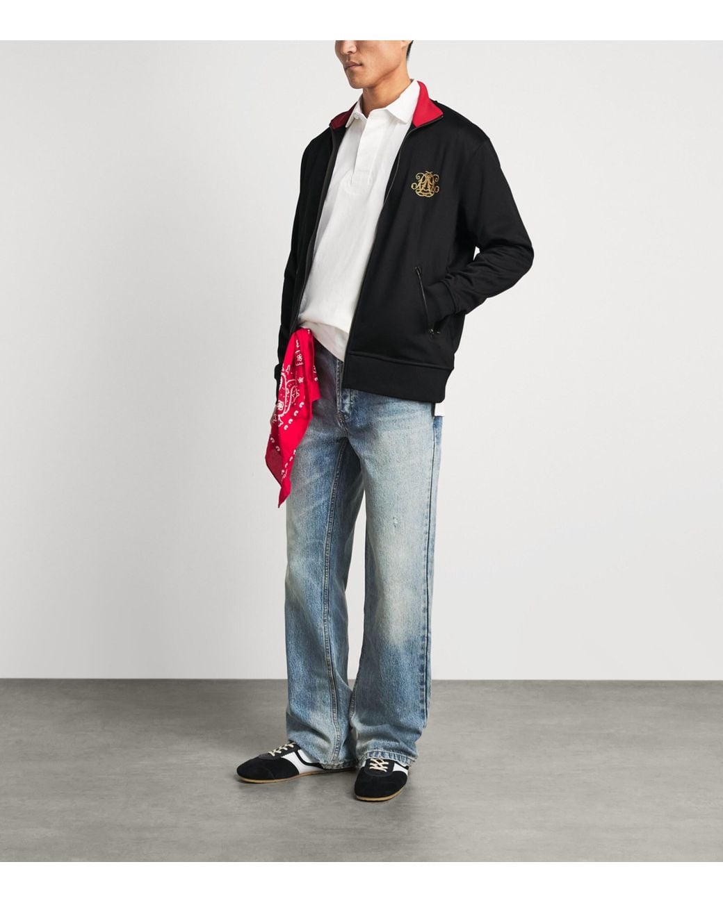 Polo Ralph Lauren Black Embroidered Monogram Jacket for men