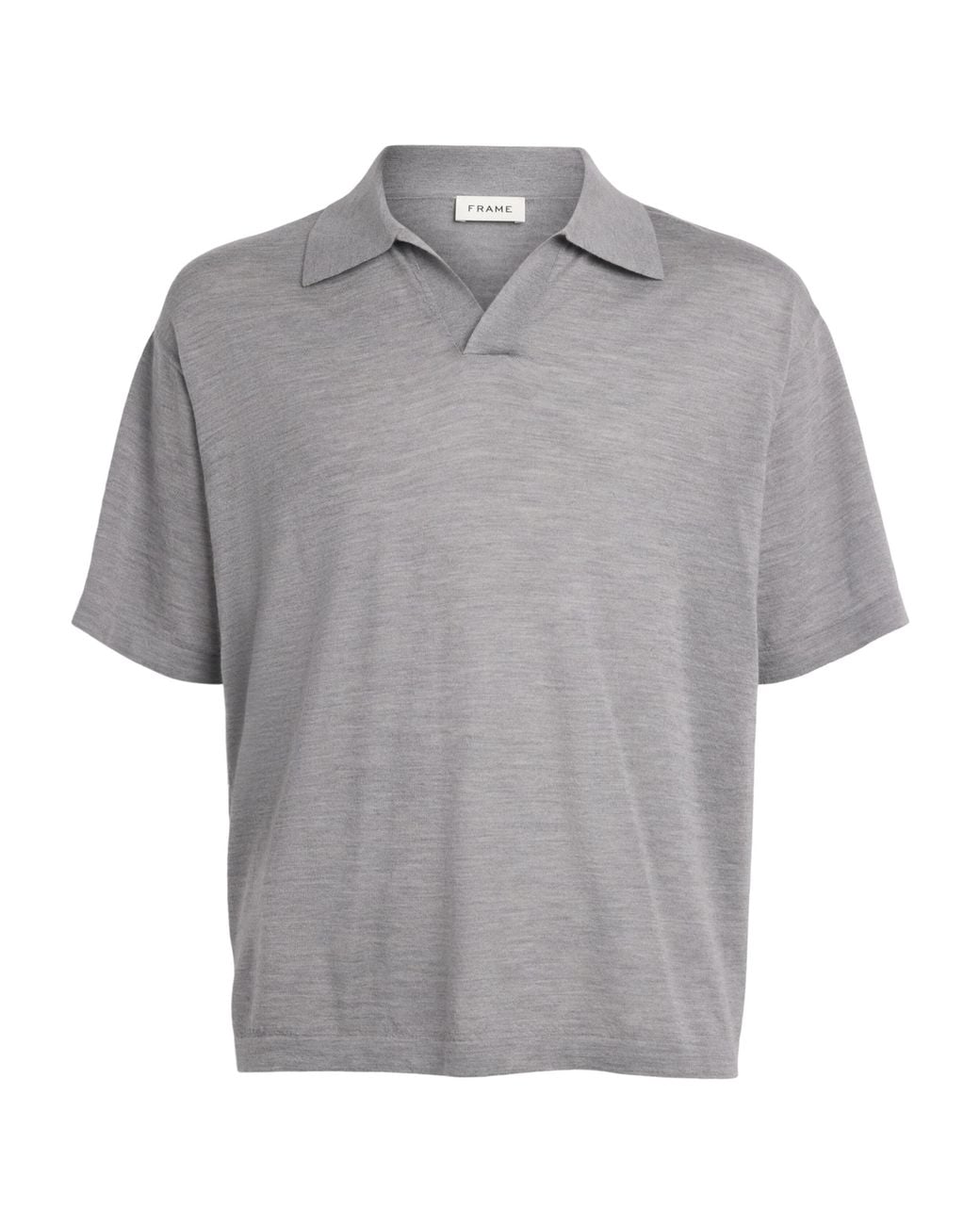 FRAME Gray Wool-Cashmere Superfine Polo Shirt for men