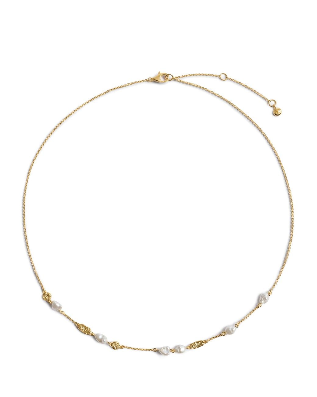 Monica Vinader Metallic Vermeil And Pearl Capri Station Necklace