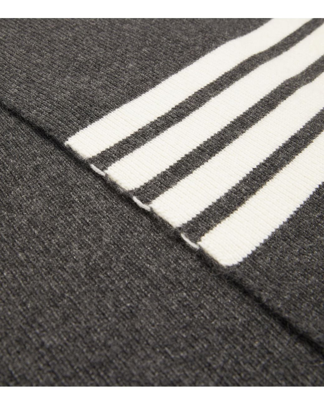 Thom Browne Black Cashmere 4-Bar Scarf for men
