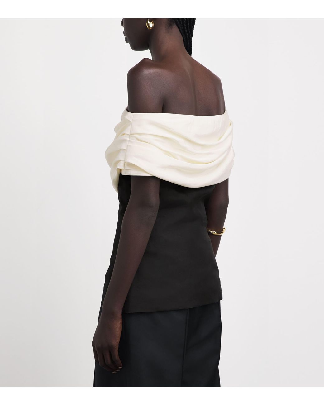 Voranida White Silk-Blend Ruched-Detail Vetra Top