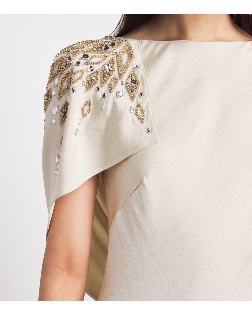 Jenny Packham White Satin Ophelia Cape Gown