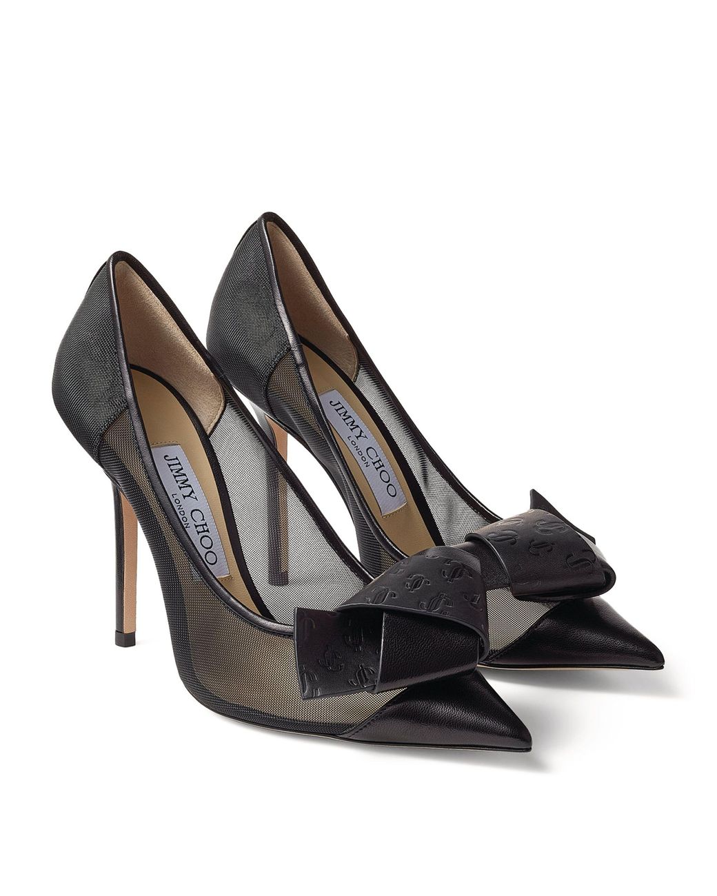 New Jimmy Choo Katima Black Dotted Lace Mesh Heels US Shoe Size 38.5 | eBay