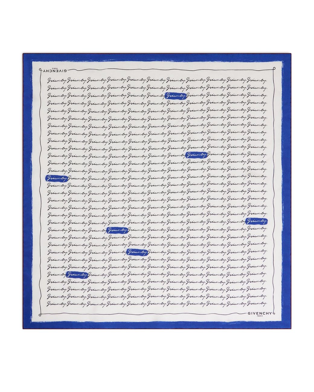 Givenchy Blue Silk Signature Scarf