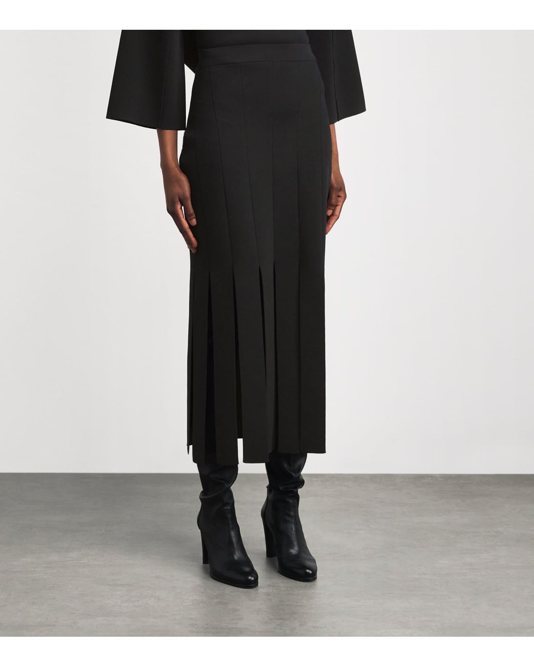 Joseph Black Milano-Knit Lagny Compact Midi Skirt