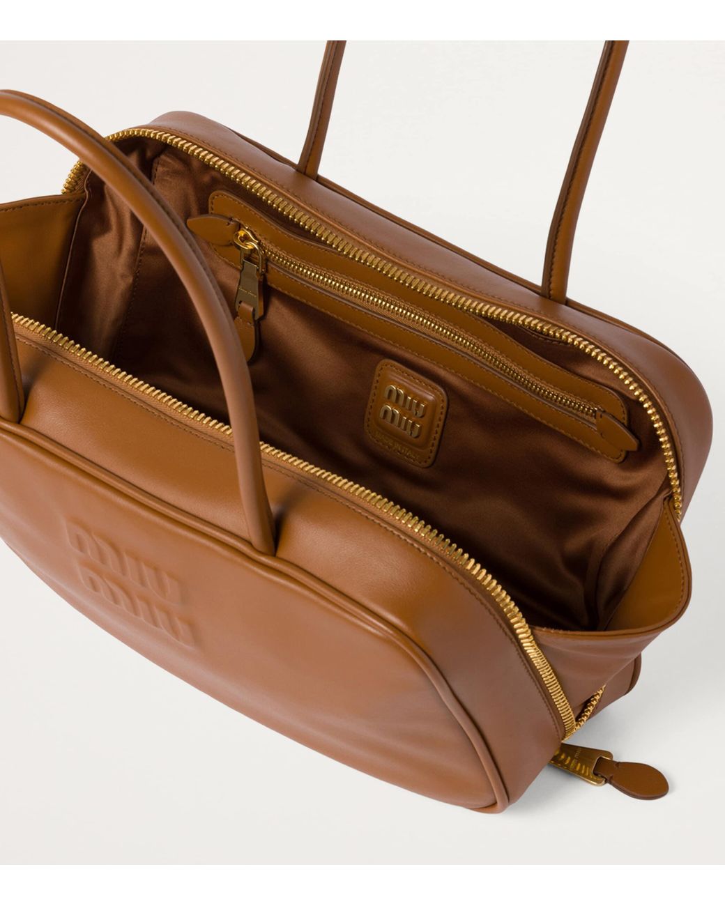 Miu Miu Brown Leather Beau Top-Handle Bag