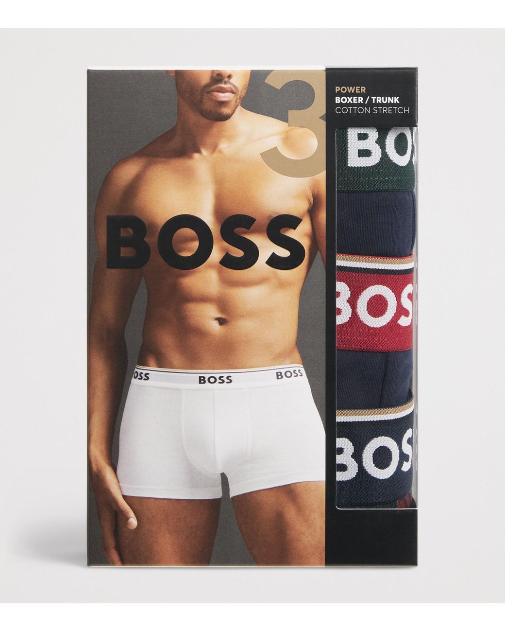 Boss Blue Stretch-Cotton Power Trunks for men