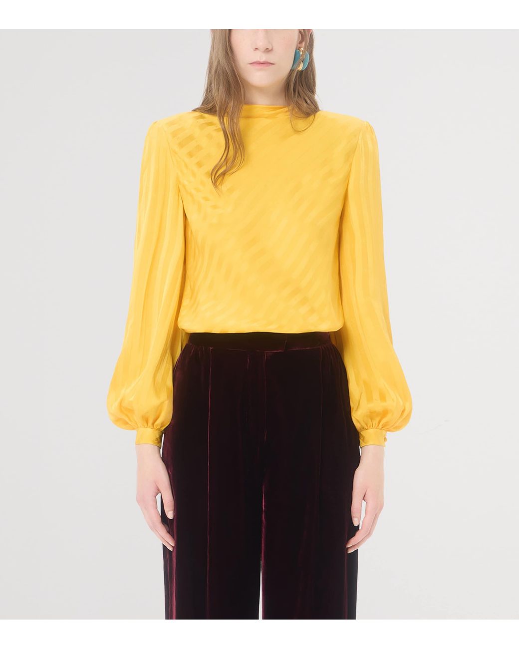 Valentino Yellow Silk Blouse