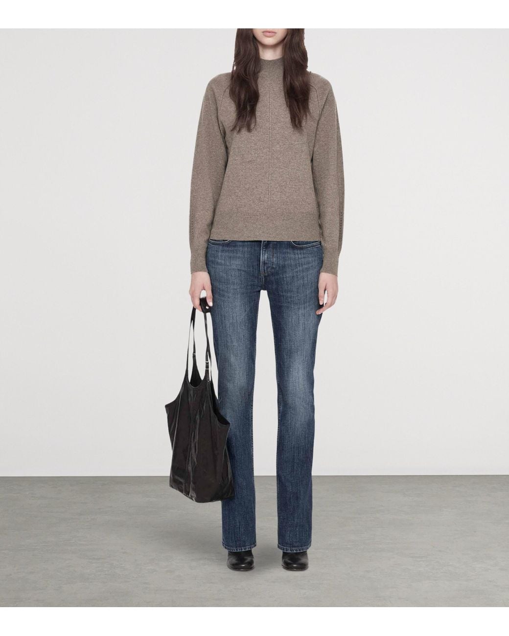 AllSaints Gray Cashmere-Wool Fedi Sweater