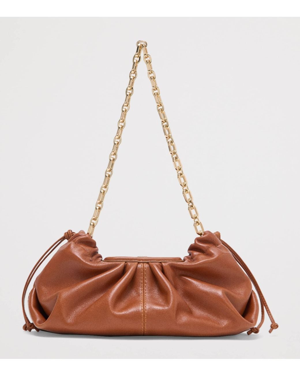 Maje Brown Leather Milpli Clutch Bag