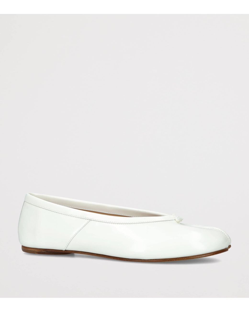 Maison Margiela White Leather Tabi Ballet Flats
