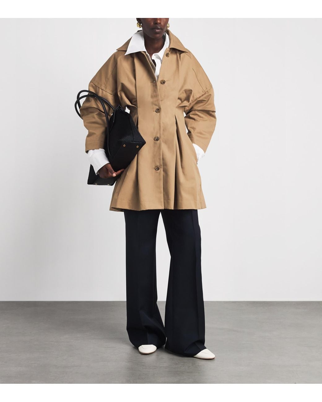 Palmer//Harding Natural Honesty Opens Short Trench Coat