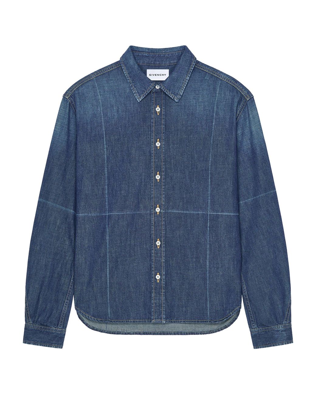 Givenchy Blue Folded-Effect Denim Shirt for men