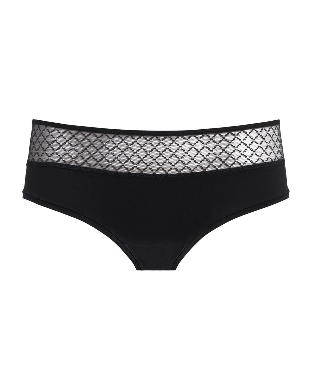 Chantelle Black Lace-Detail Norah Shorty Briefs