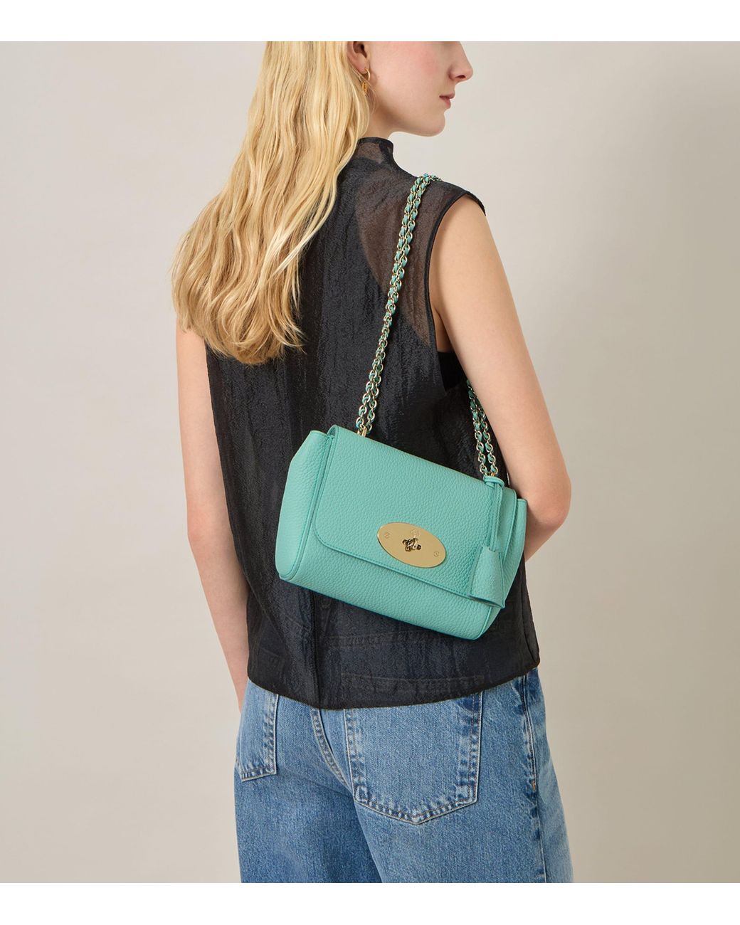 Mulberry Blue Leather Lily Shoulder Bag