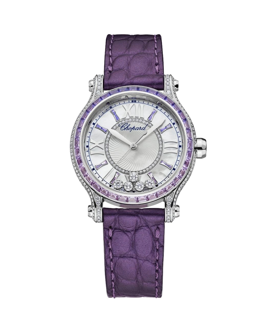 Chopard Purple Diamond And Sapphire Happy Sport Joaillerie Watch
