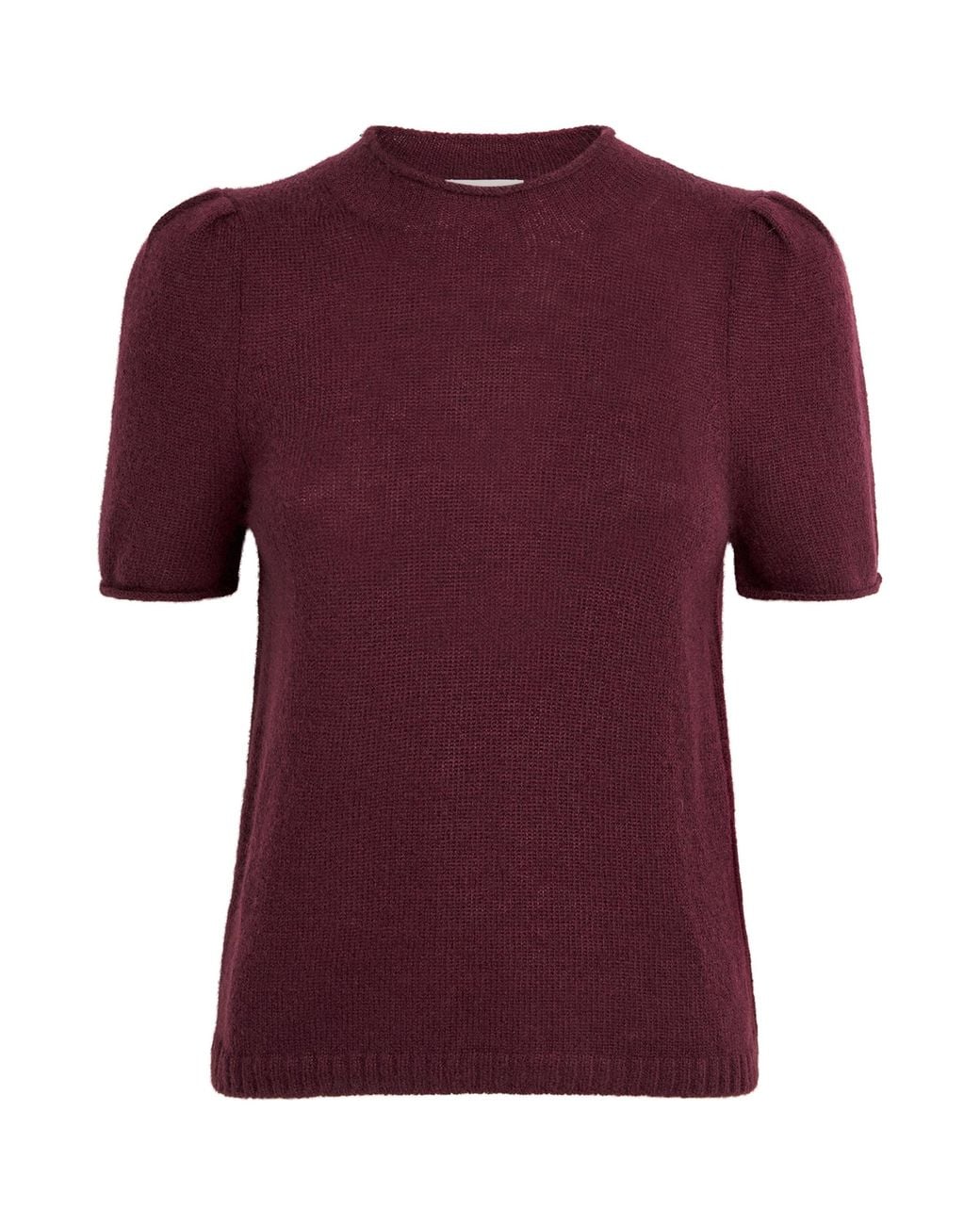 ME+EM Red Merino-Cashmere-Silk Knit T-Shirt