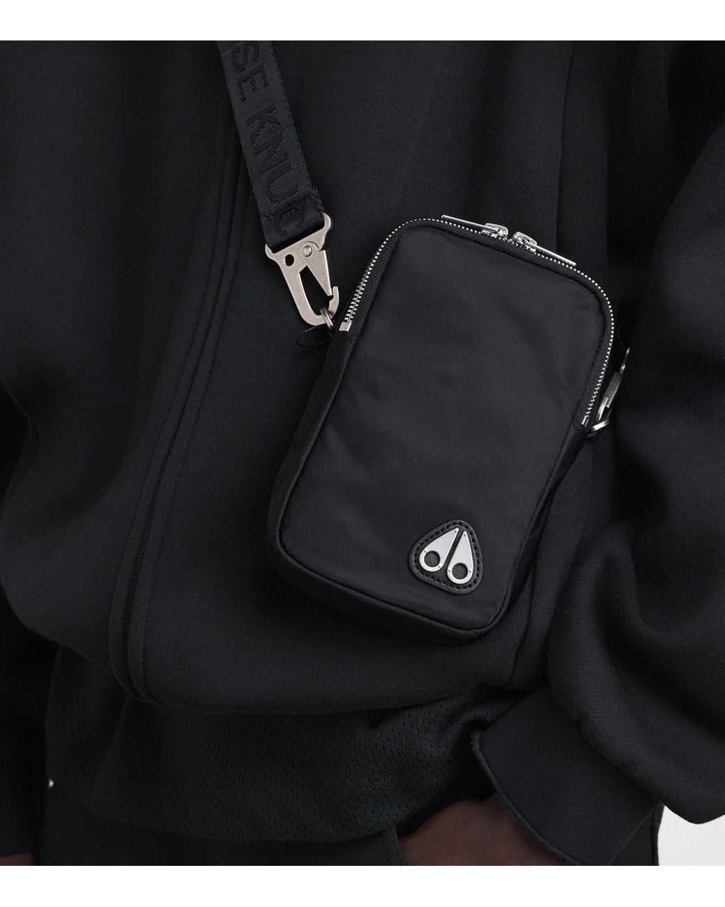 Moose Knuckles Black Dial Cross-Body Bag for men